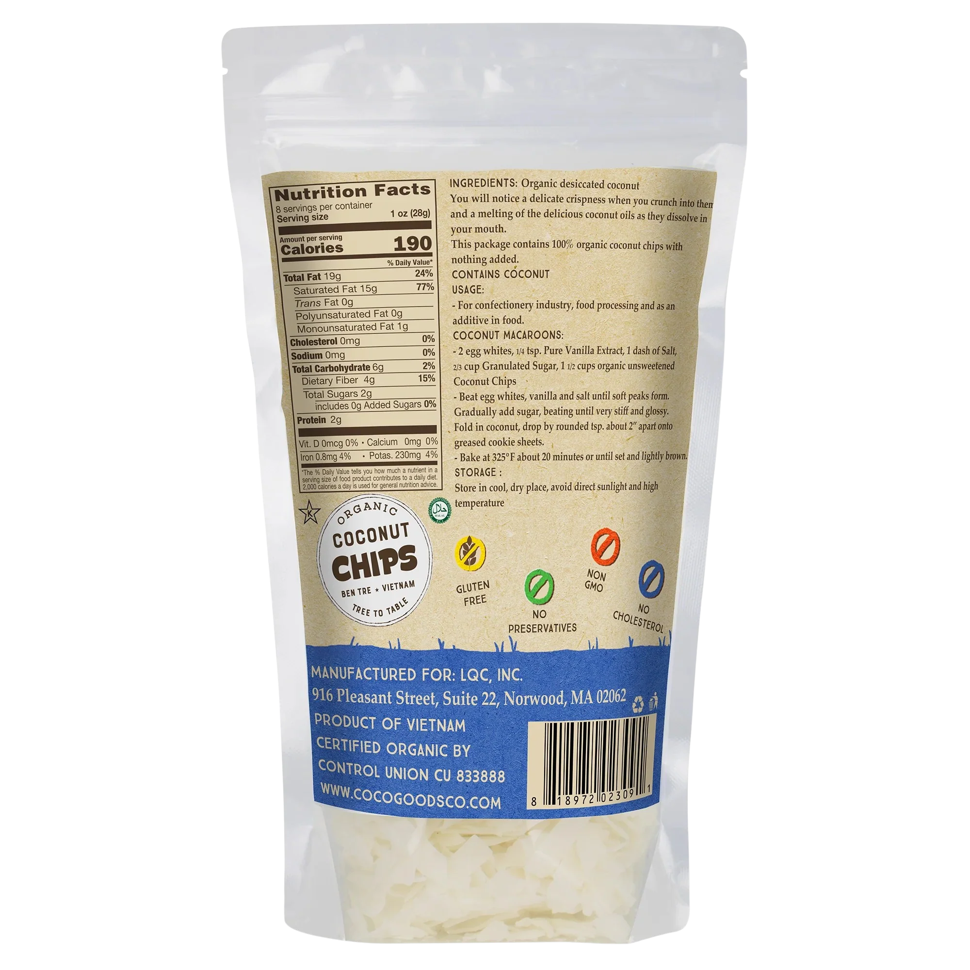 Organic Desiccated Coconut Chips - Unsweetened - Image 2