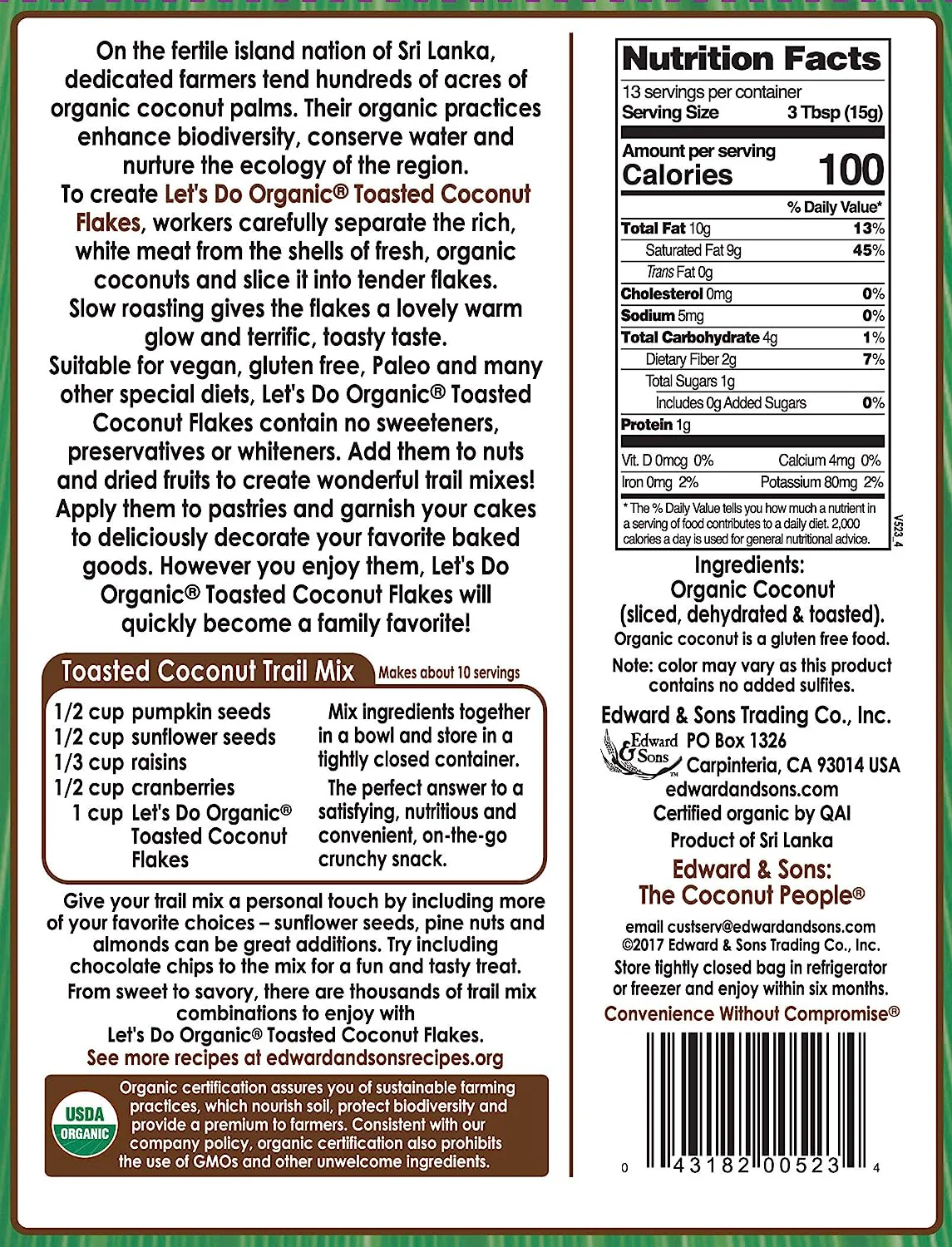 Organic Unsweetened Toasted Coconut Flakes - Image 2