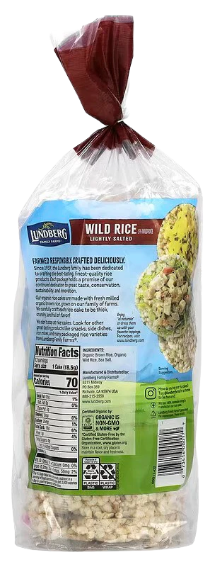 Organic Whole Grain Rice Cakes Wild Rice Pack - Lightly Salted - Image 2