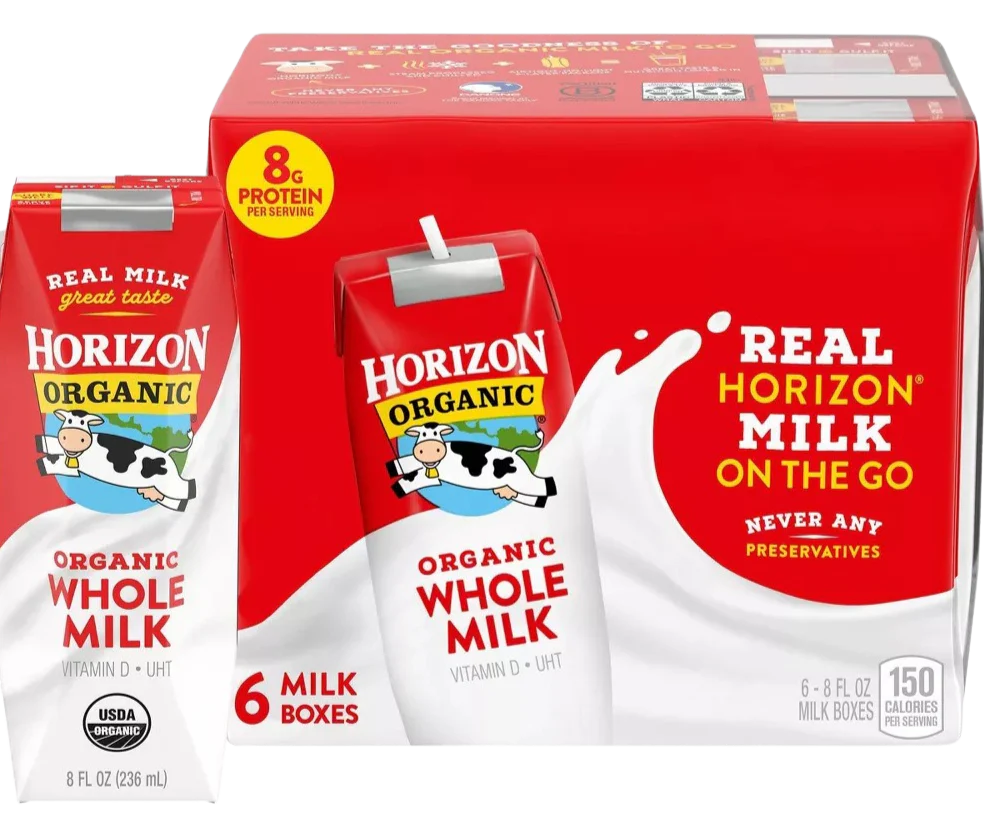 Organic Whole Plain Milk (6 Pack)