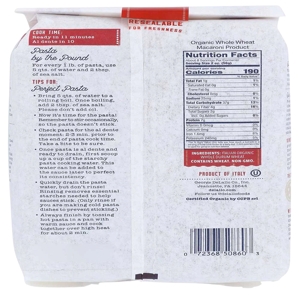 Organic Whole Wheat Shell Pasta - Image 3