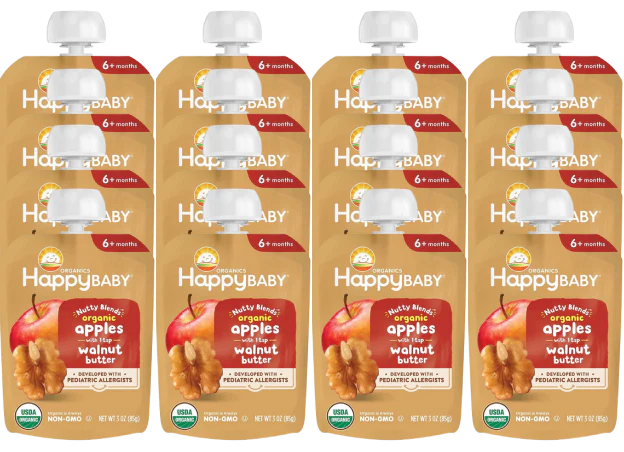 Organics Nutty Blends Apples with Walnut Butter Baby Food (16 Pack)