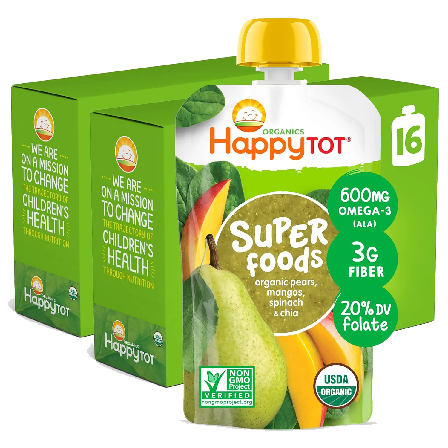 Organics Stage 4 Superfoods - Pears, Mangos & Spinach (16 Pack)