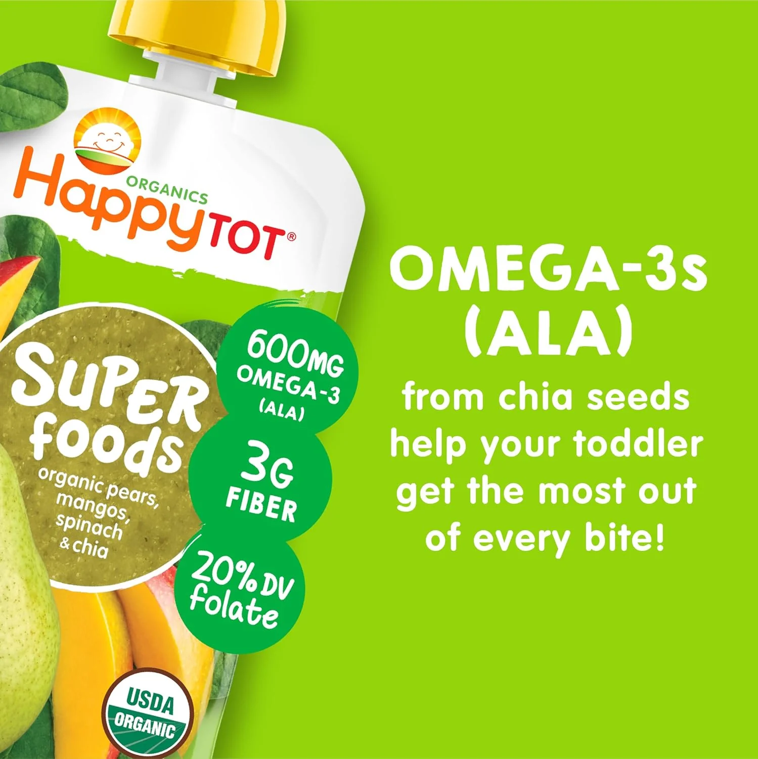 Organics Stage 4 Superfoods - Pears, Mangos & Spinach (16 Pack) - Image 2