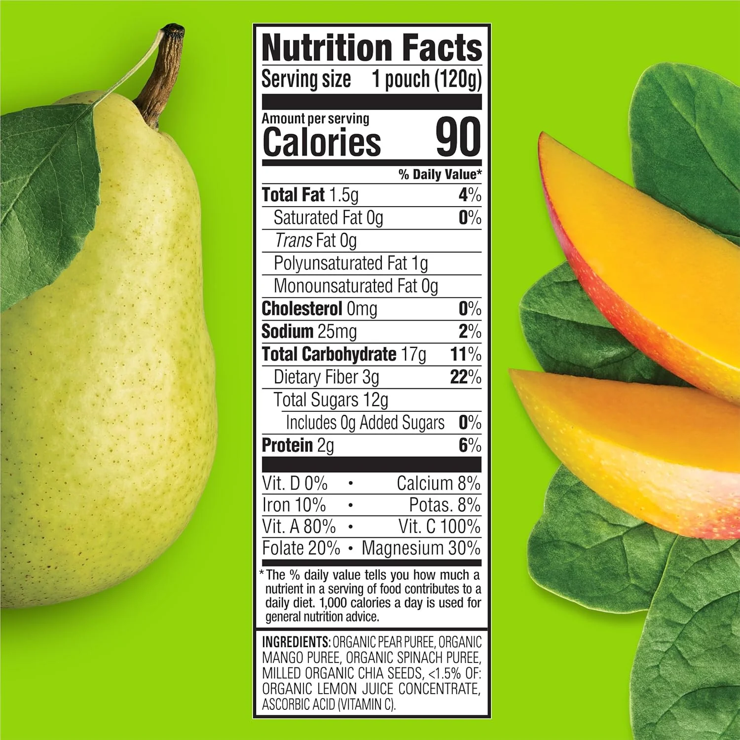 Organics Stage 4 Superfoods - Pears, Mangos & Spinach (16 Pack) - Image 4