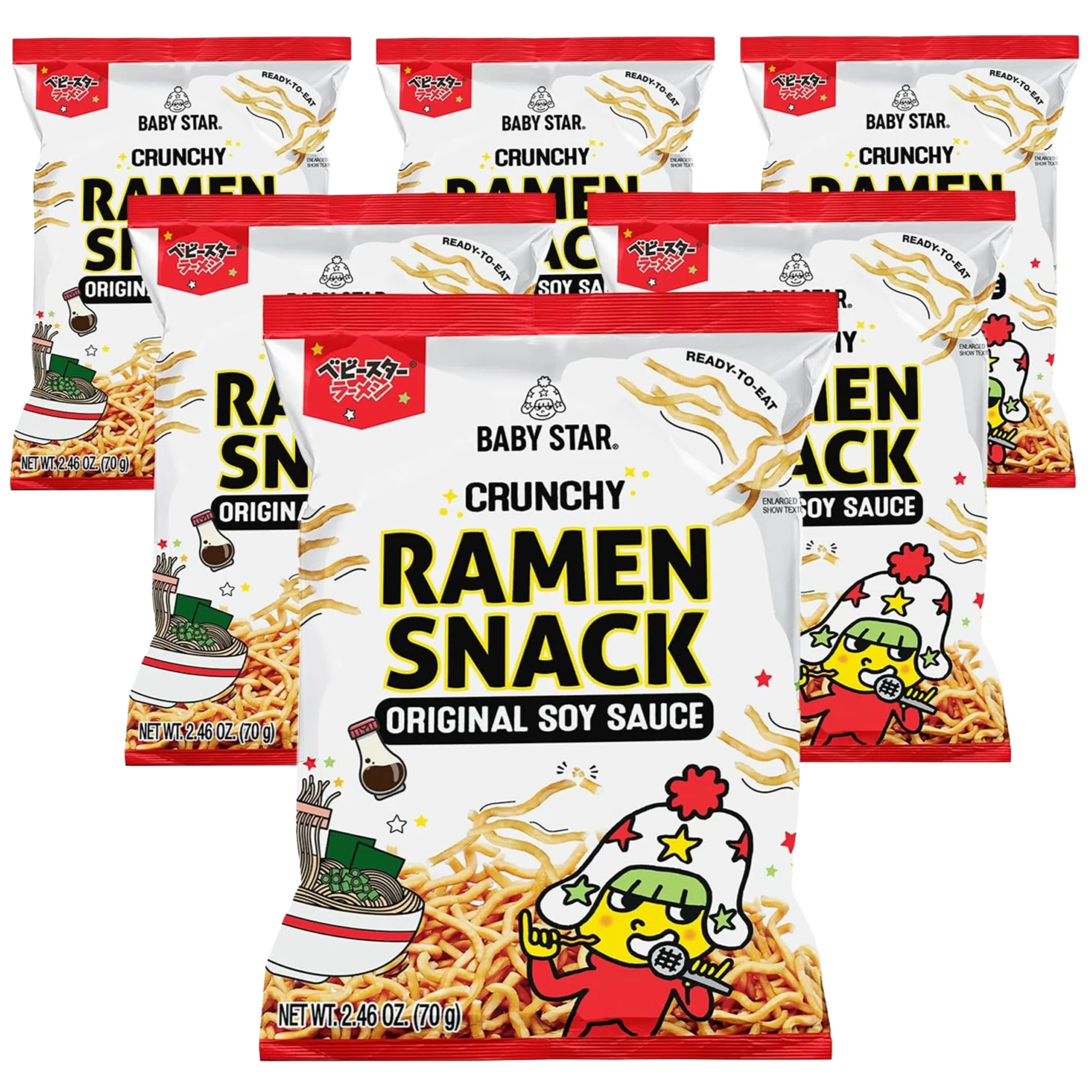 Original Soy Sauce Tiny Crunchy Ramen Snack (6 Pack)