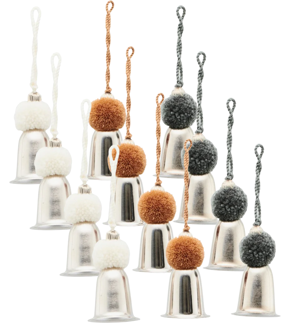 Ornament Bells - Silver Finish (12 Pack)