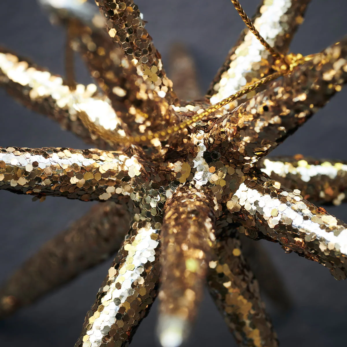 Ornament Spike Brown with Glitter (6 Pack) - Image 3