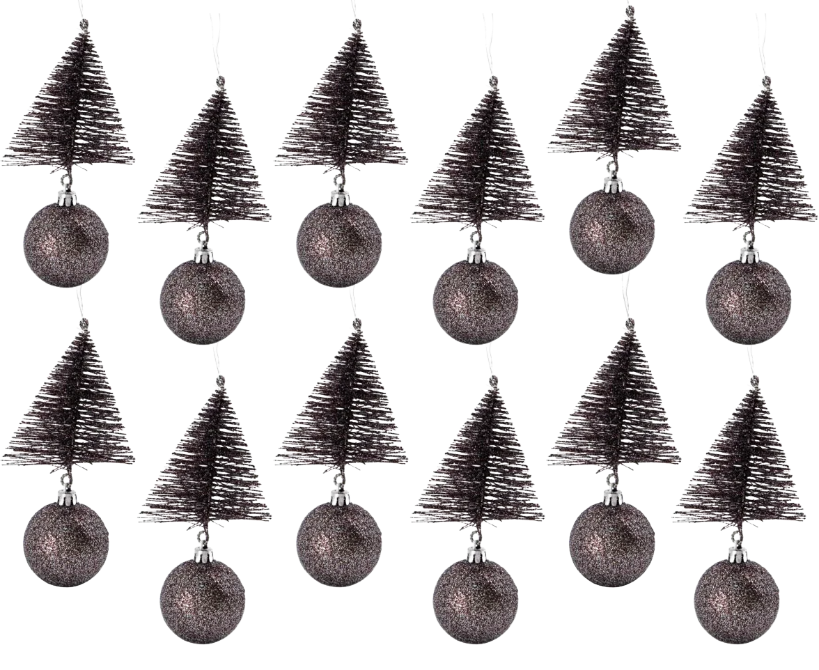 Ornament Tree & Bell - Mahogany (12 Pack)