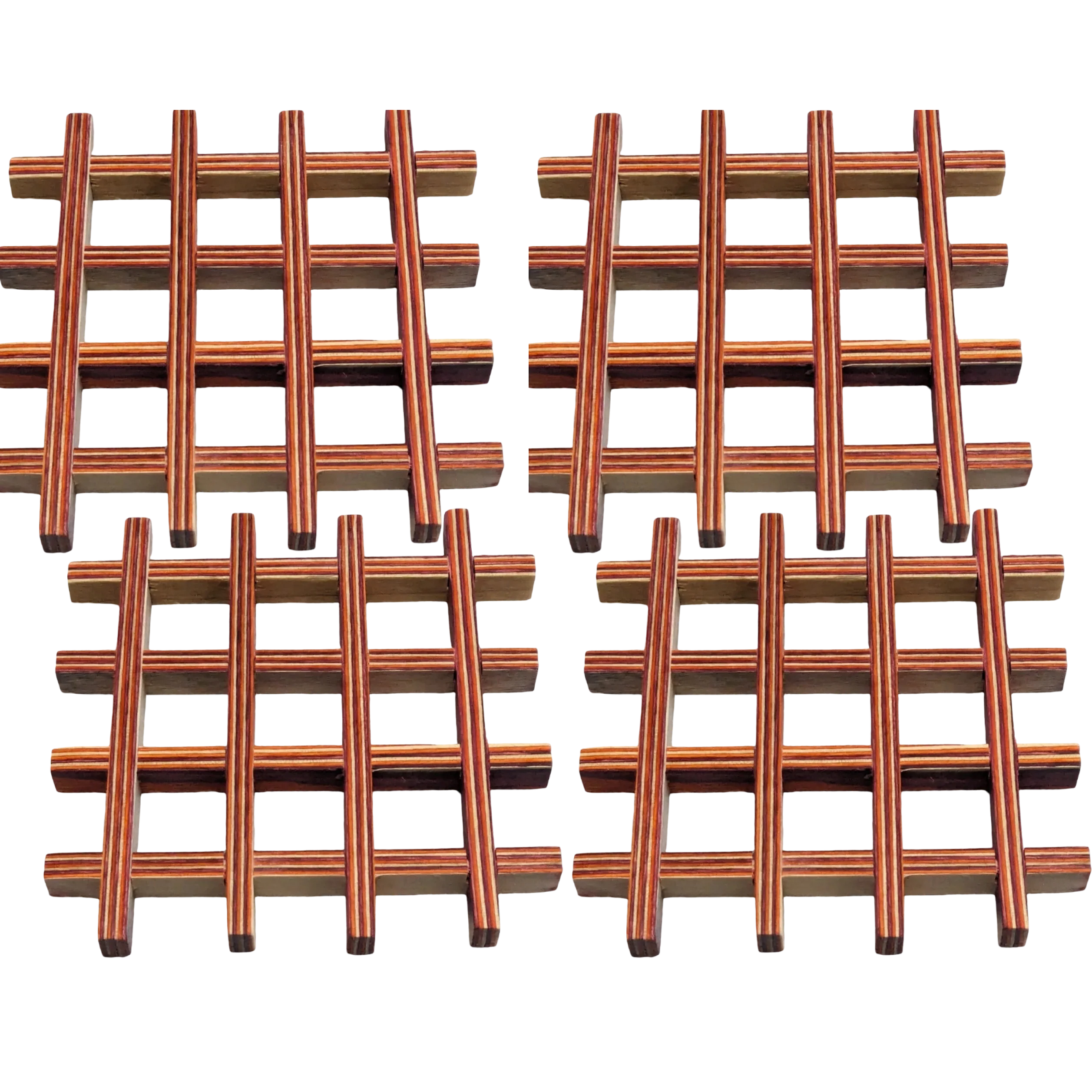 Pakkawood Coasters - Red (4 CT) - Image 4
