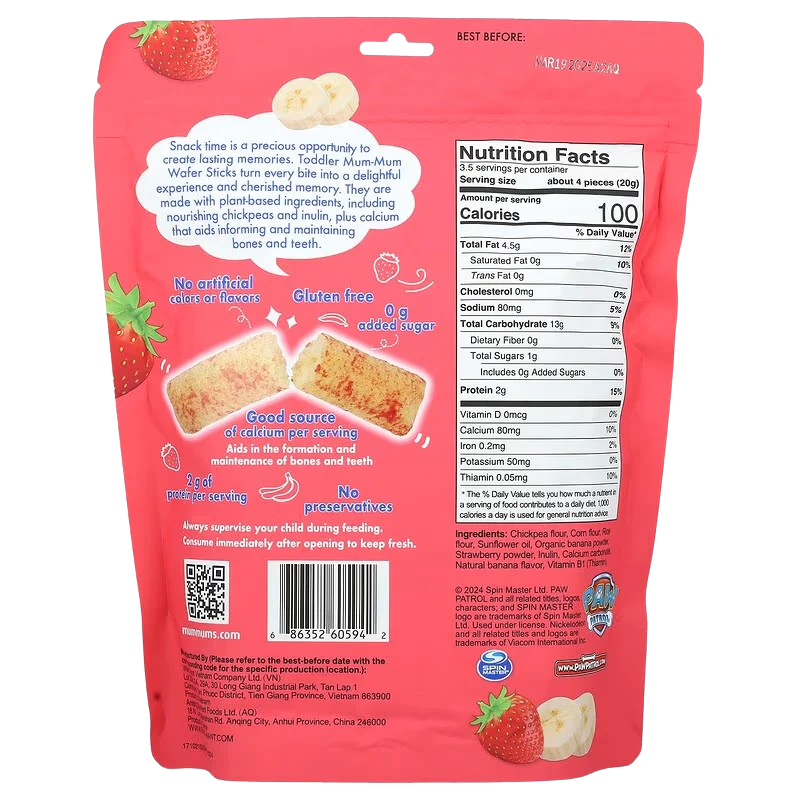 Paw Patrol Wafer Sticks Banana and Strawberry (6 Pack) - Image 3