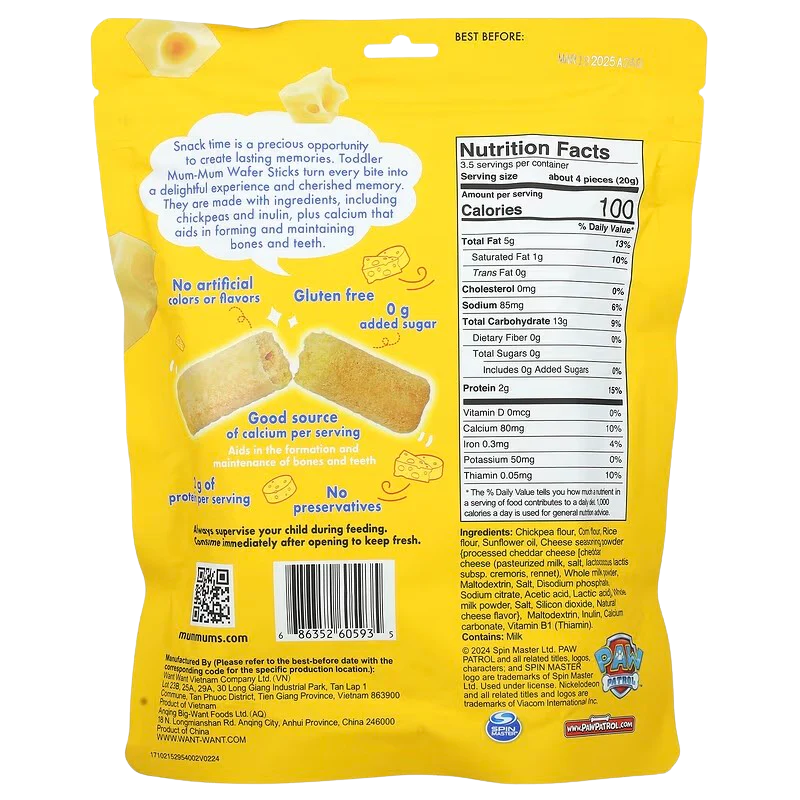 Paw Patrol Wafer Sticks Cheddar Cheese (6 Pack) - Image 3