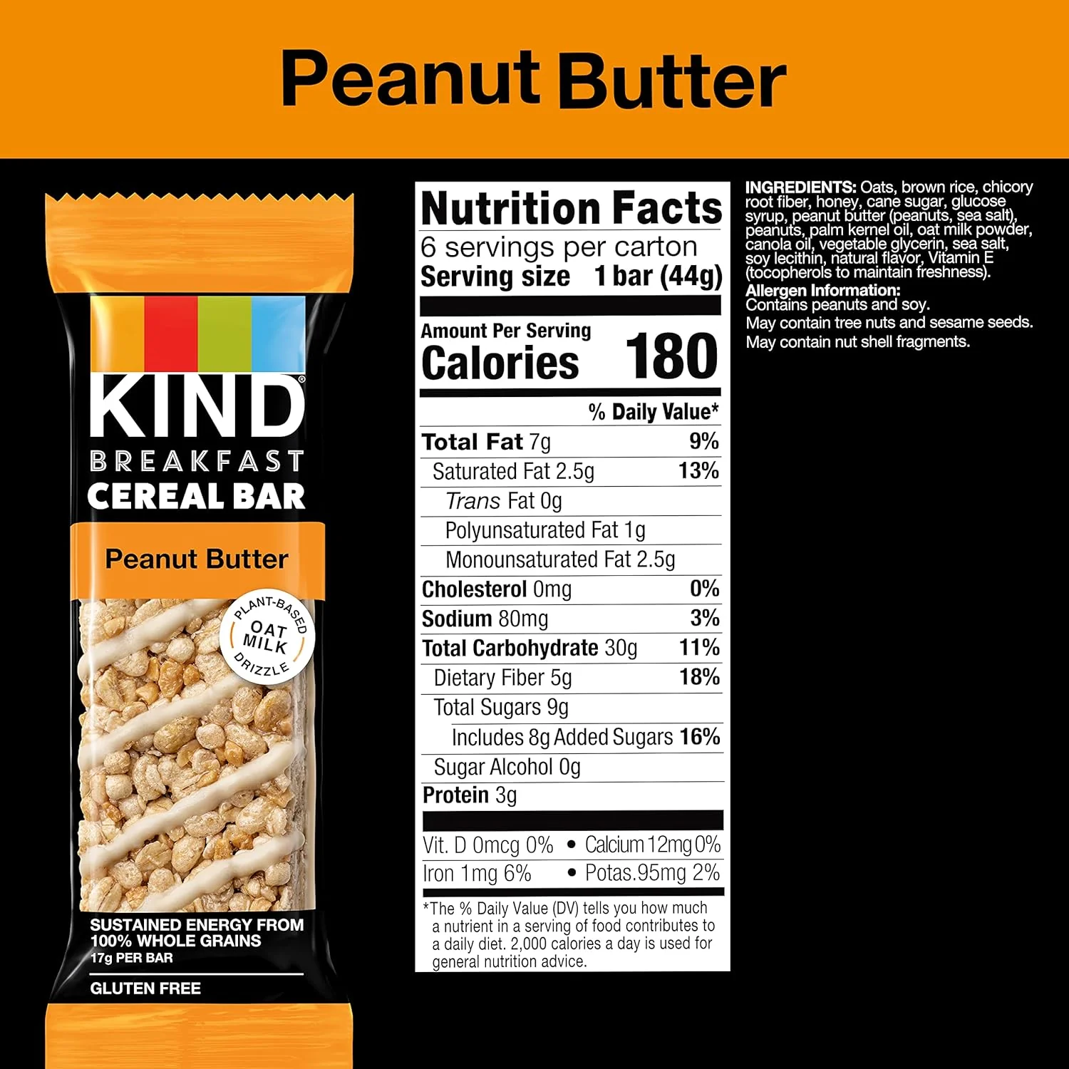 Peanut Butter Cereal Oats Bars (6 CT) - Image 4