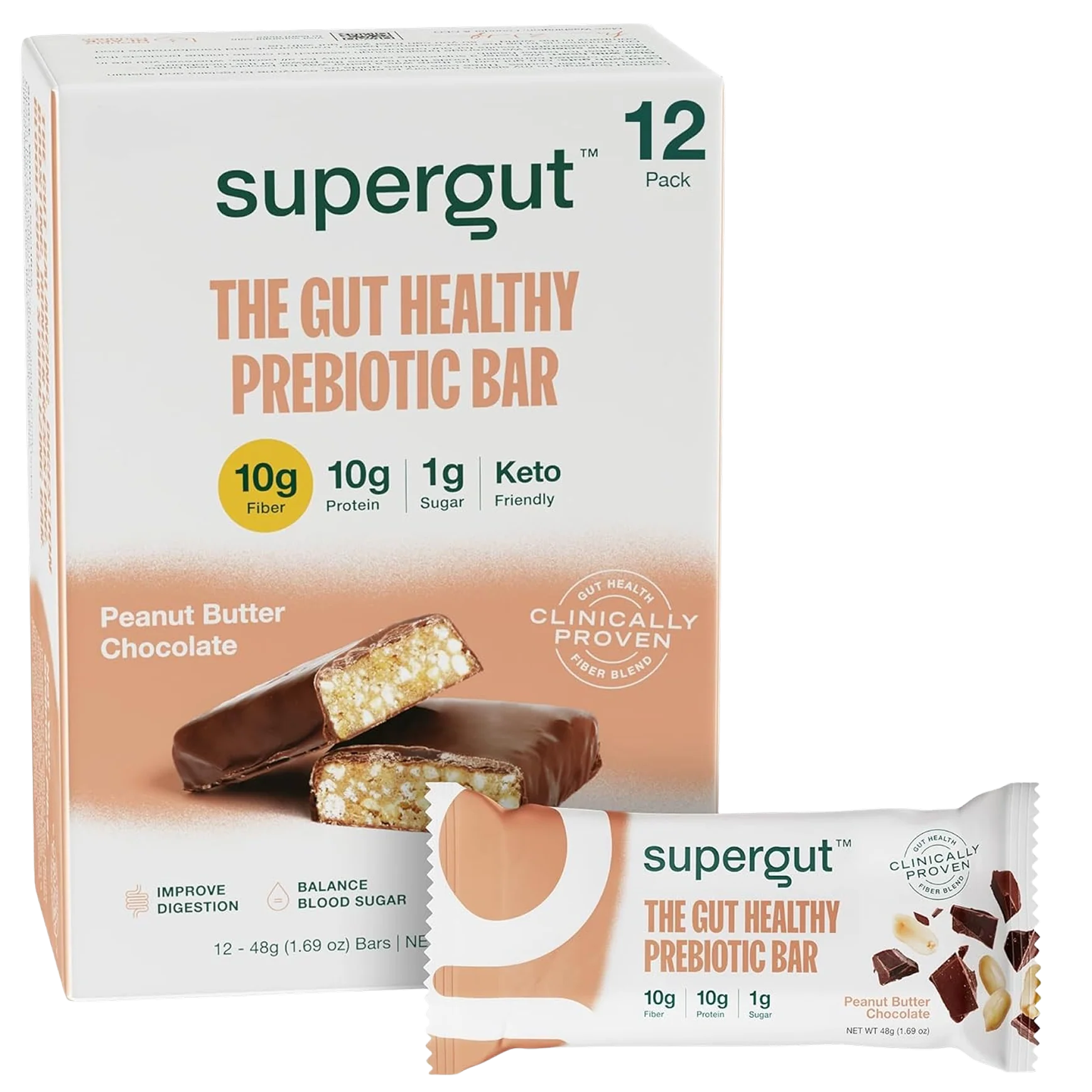 Peanut Butter Chocolate Prebiotic Bar (12 CT)