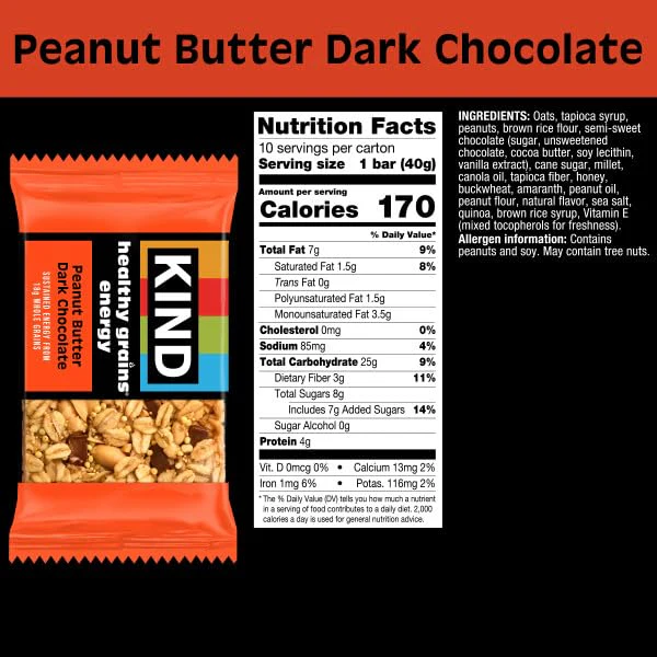 Peanut Butter Dark Chocolate Energy Bars (10 CT) - Image 5