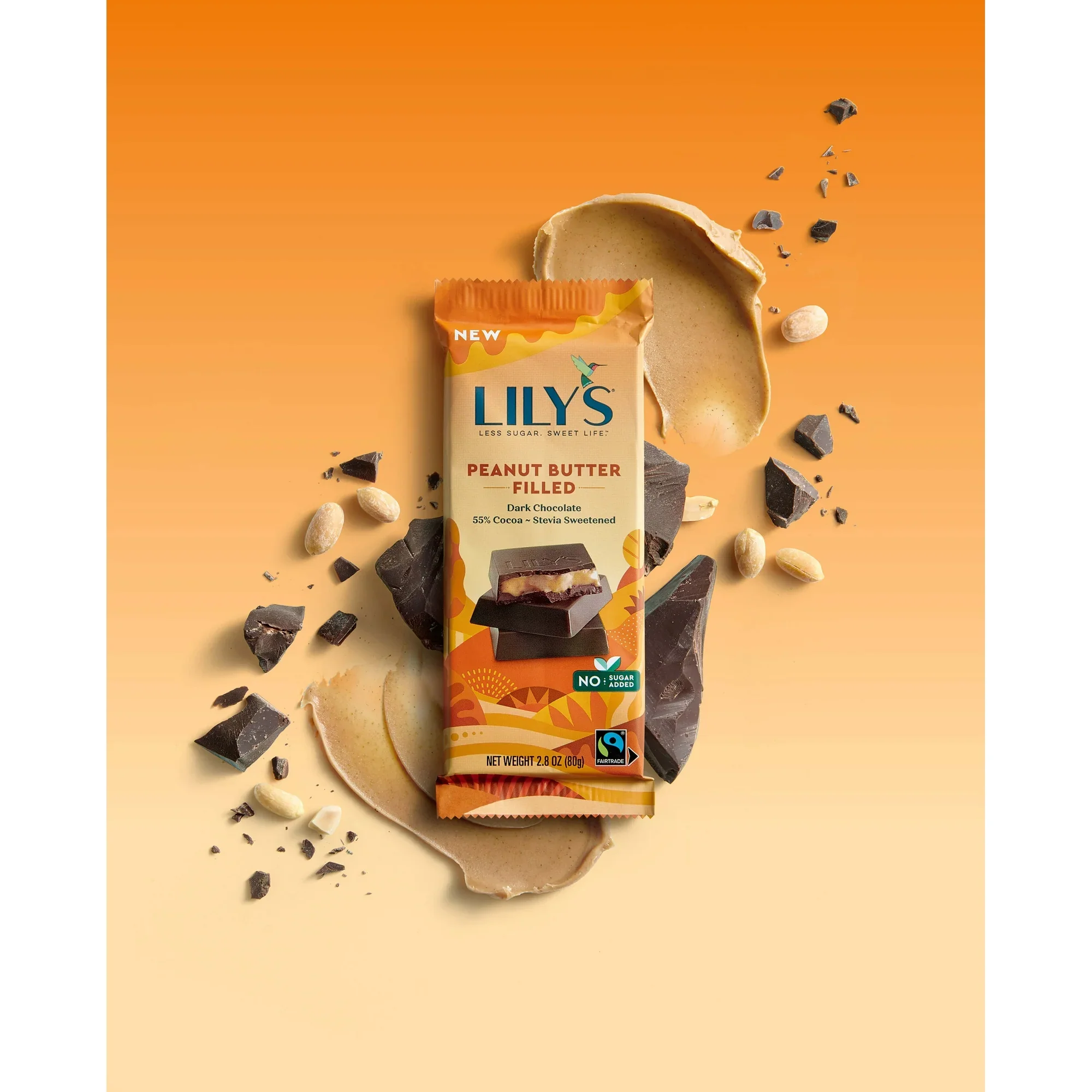 Peanut Butter Filled Dark Chocolate Bar - Image 2