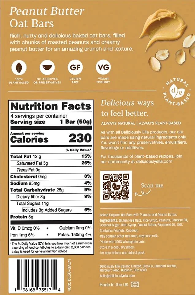 Peanut Butter Oat Bar Multipack (4 CT) - Image 3