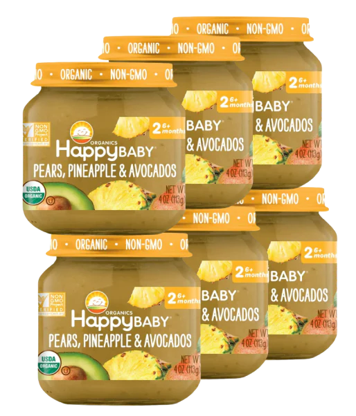 Pears, Pineapple & Avocados Stage 2 Baby Food (6 Pack)