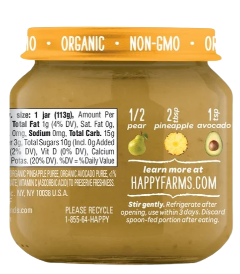 Pears, Pineapple & Avocados Stage 2 Baby Food (6 Pack) - Image 3
