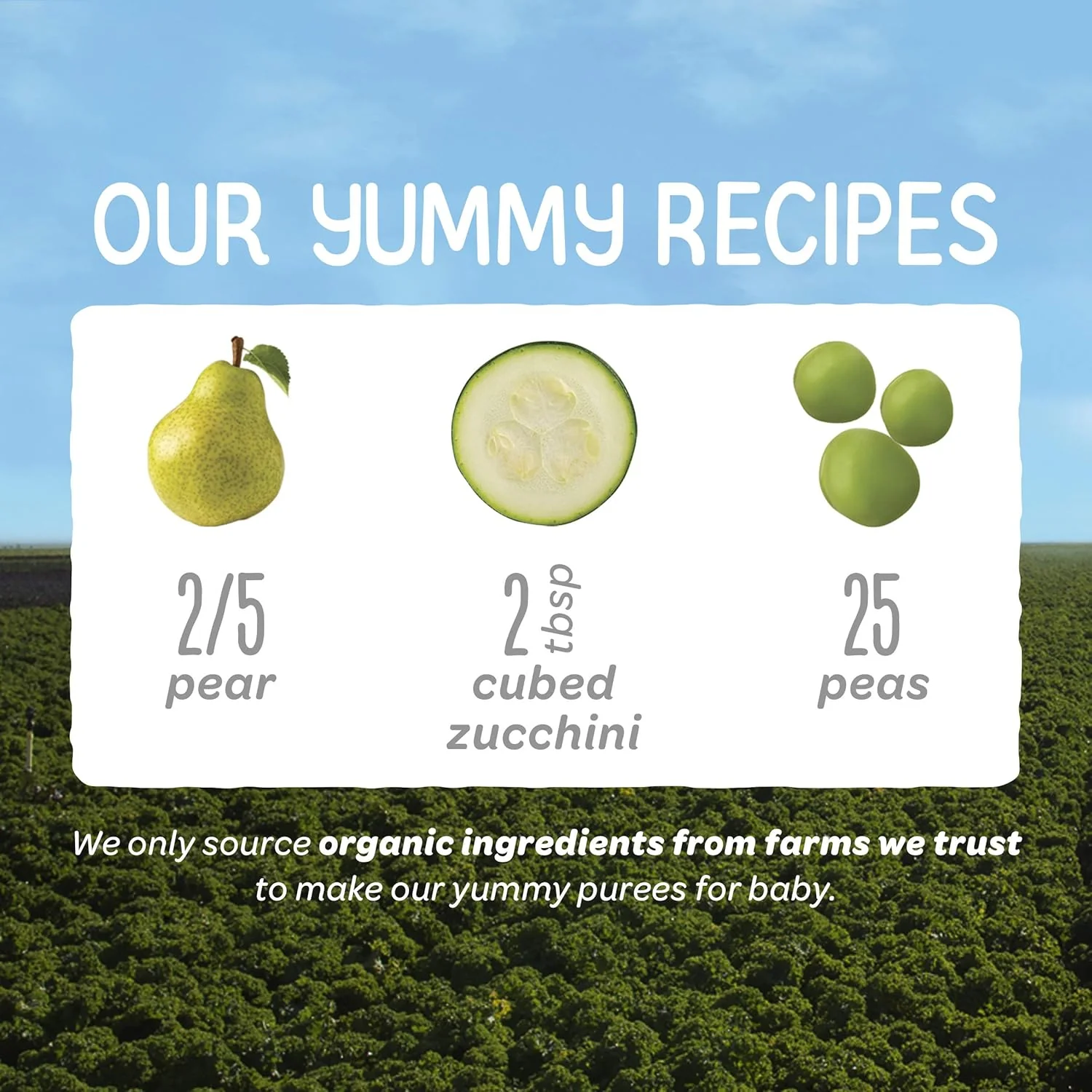 Pears, Zucchini & Peas - Stage 2 Baby Food (16 Pack) - Image 2