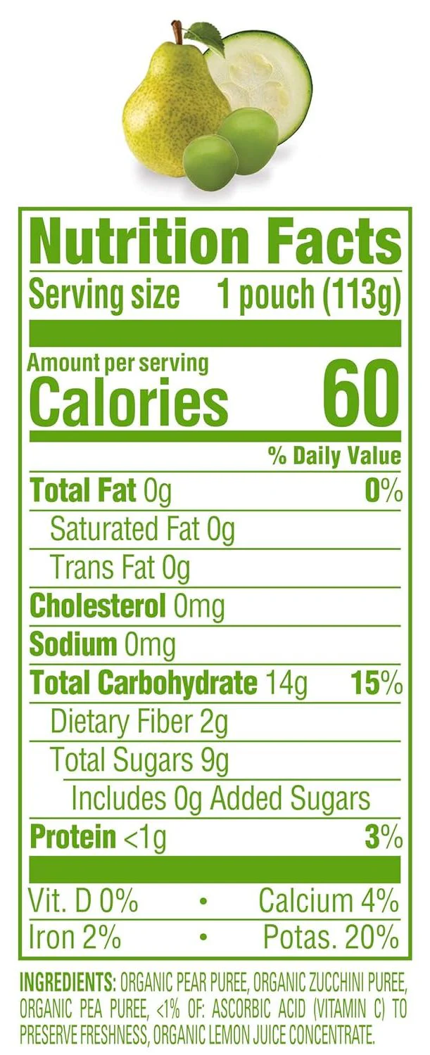 Pears, Zucchini & Peas - Stage 2 Baby Food (16 Pack) - Image 4