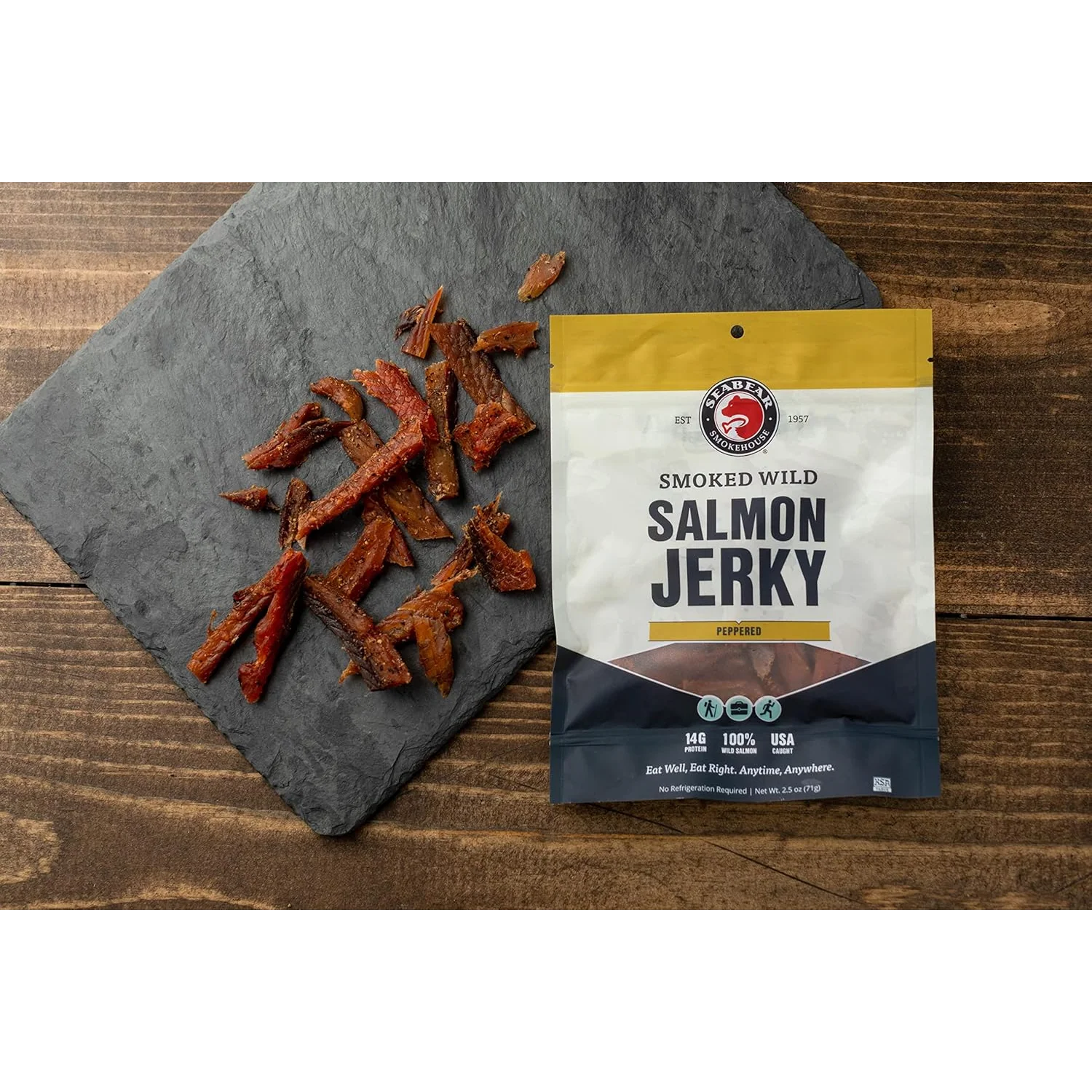Peppered Smoked Wild Salmon Jerky - Image 2