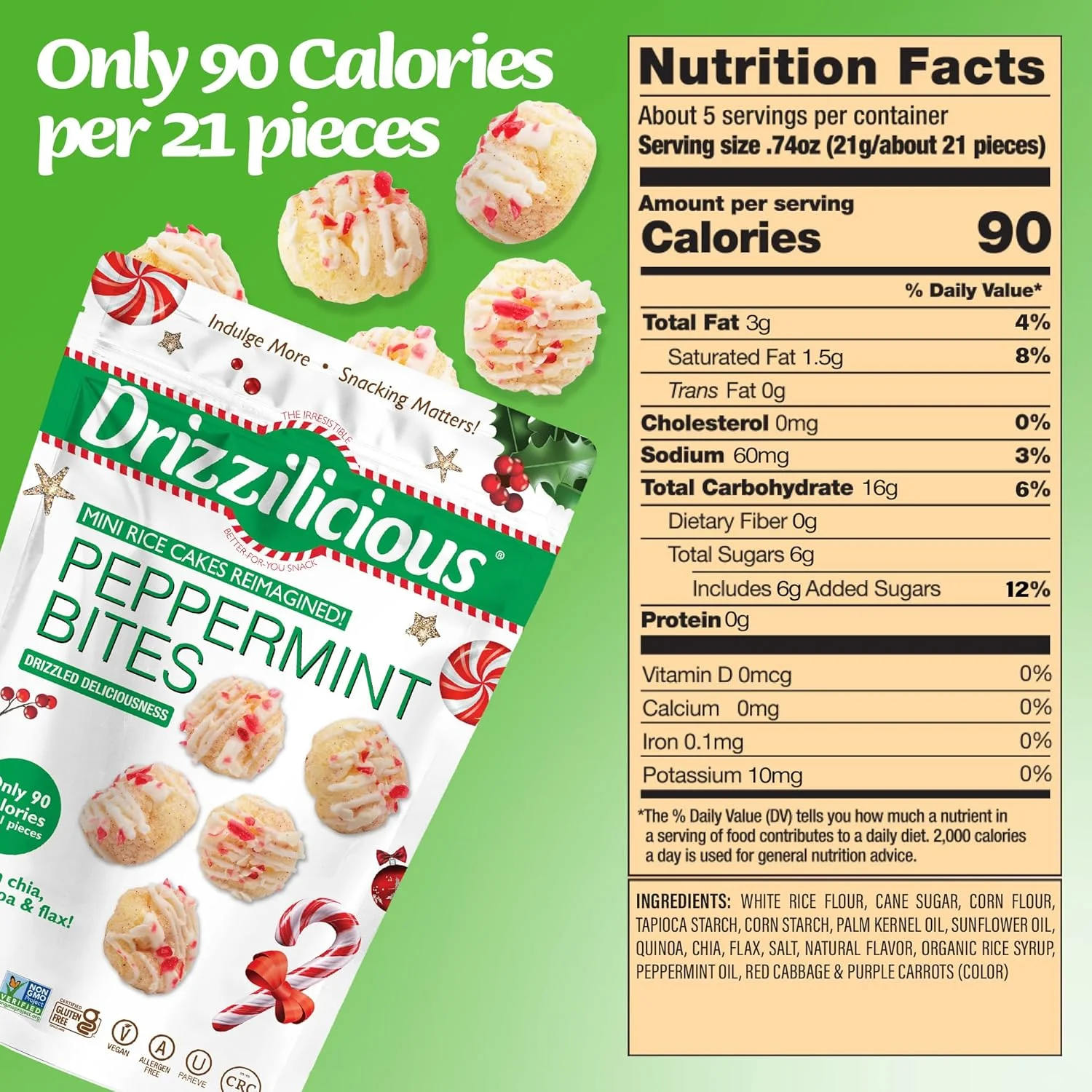 Peppermint Bites Mini Rice Cakes - Image 2