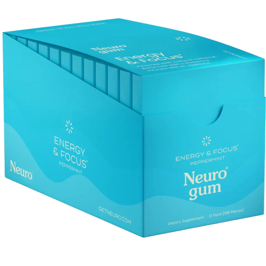 Peppermint Energy and Focus Gum (12 Pack)