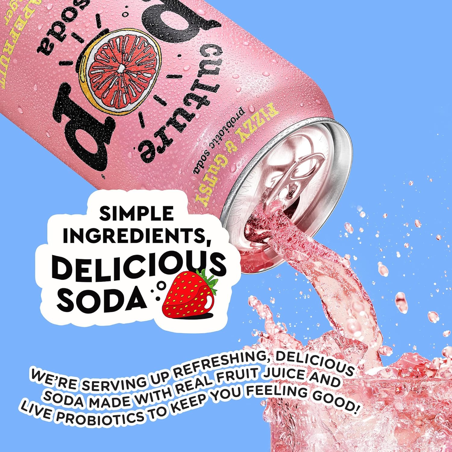 Pink Grapefruit & Ginger Probiotic Soda (12 Pack) - Image 6