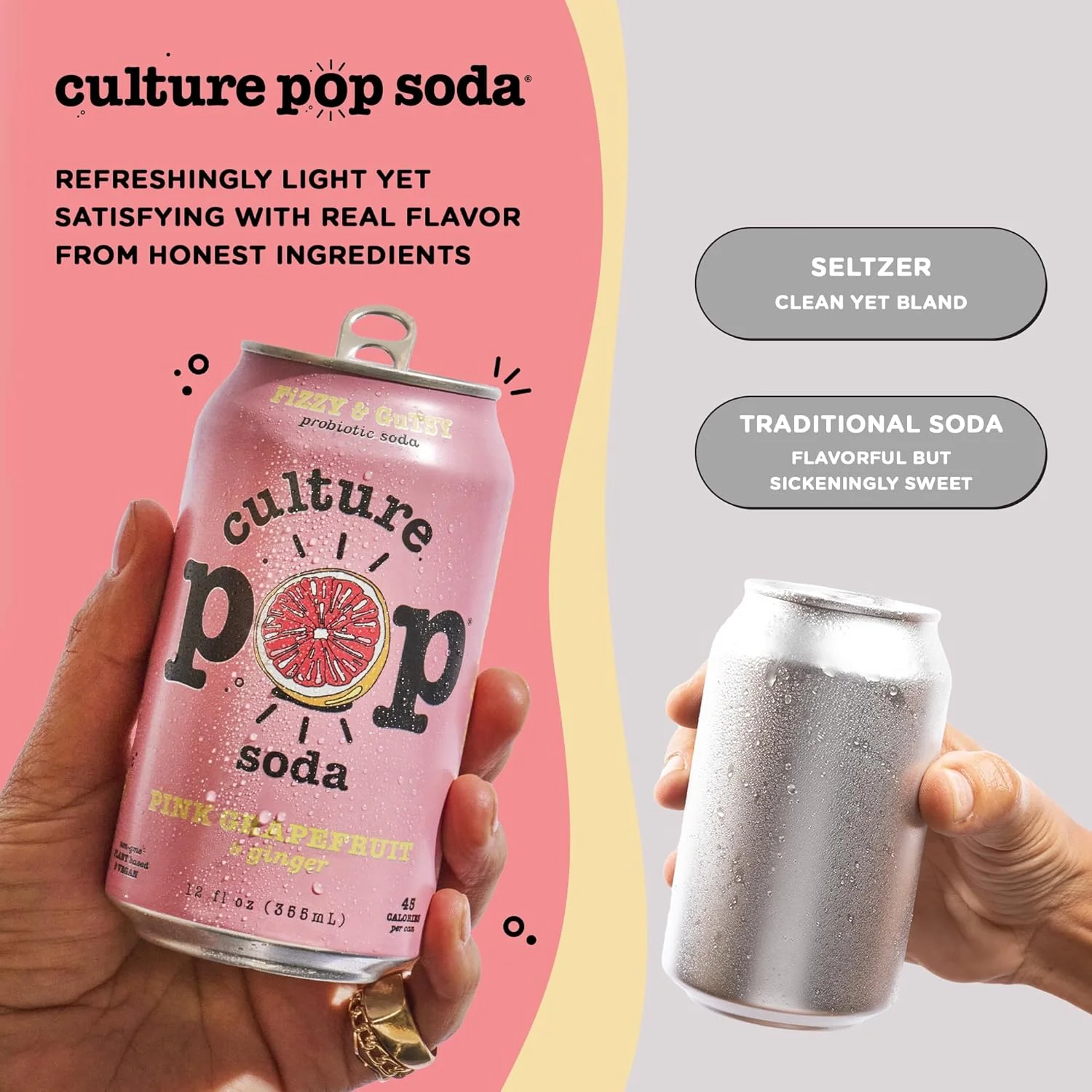 Pink Grapefruit & Ginger Probiotic Soda (12 Pack) - Image 7