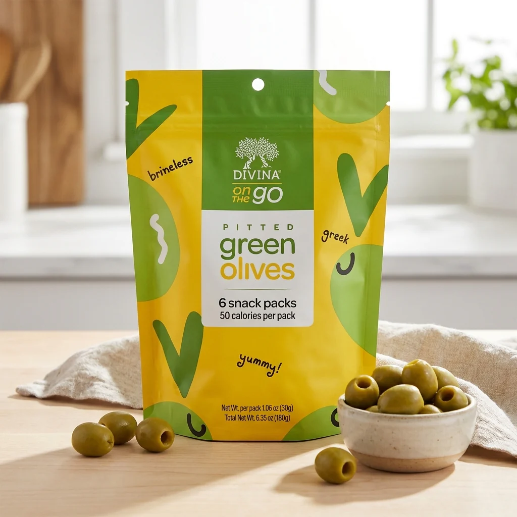 Pitted Green Olives Snack Pack (6 CT) - Image 2