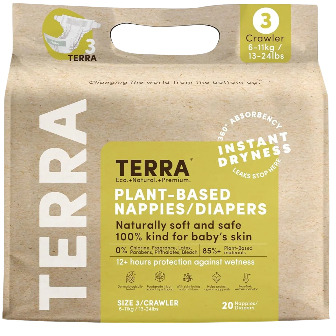 Plant Based Crawler Diaper Size 3, 20CT