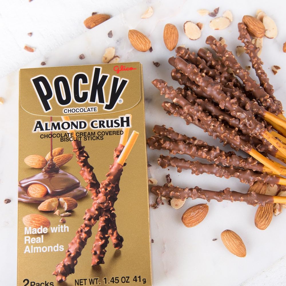 Pocky Almond Crush Chocolate Cream Covered Biscuit Sticks (10 CT) - Image 3