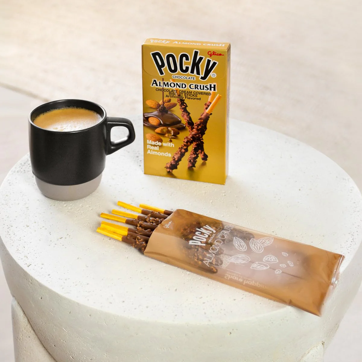 Pocky Almond Crush Chocolate Cream Covered Biscuit Sticks (10 CT) - Image 4