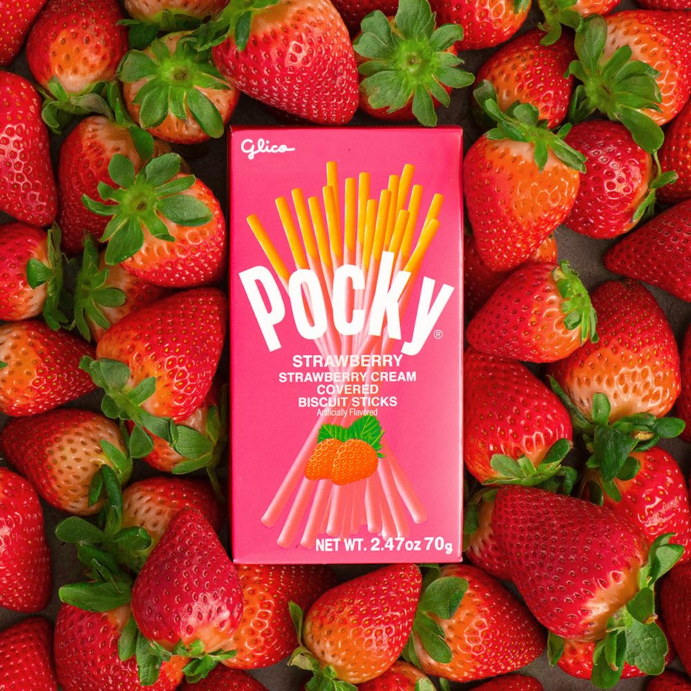 Pocky Strawberry Cream Covered Biscuit Sticks (10 CT) - Image 3