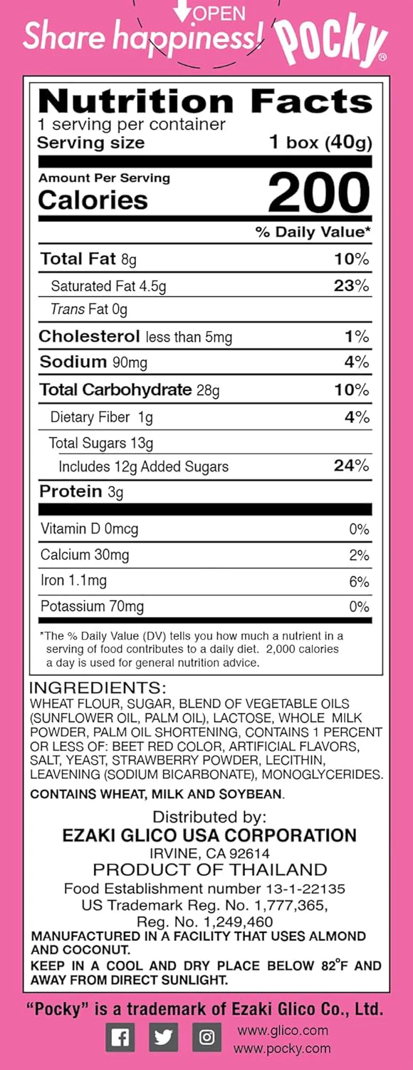 Pocky Strawberry Cream Covered Biscuit Sticks (20 CT) - Image 3
