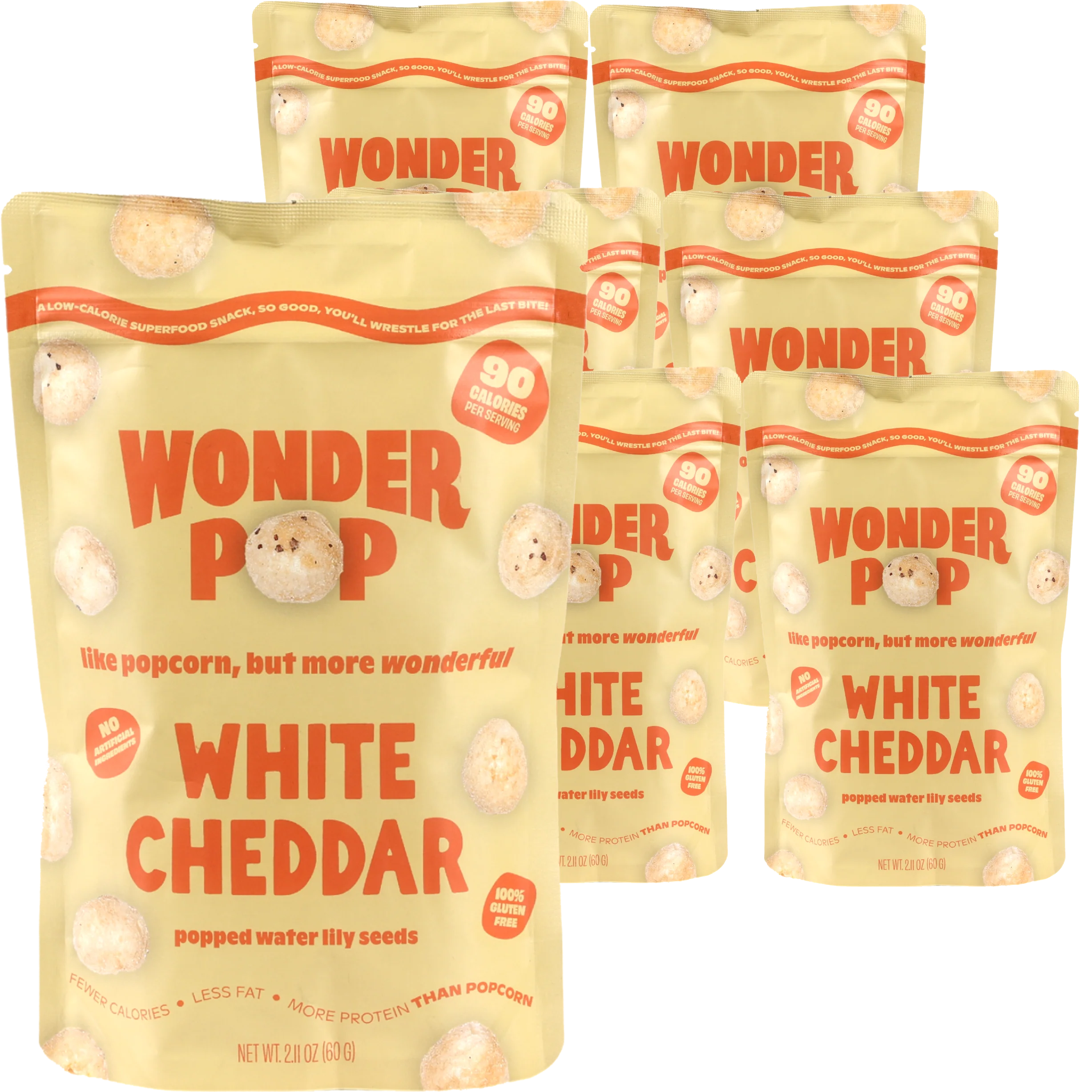 Popped Water Lily Seeds - White Cheddar (6 Pack)