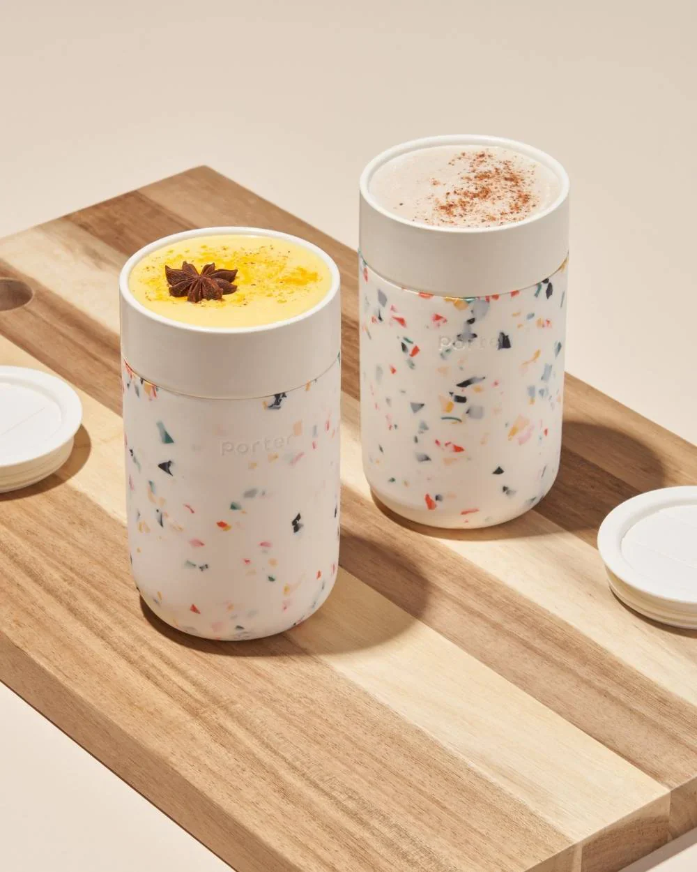 Ceramic Travel Mug - 16oz - Terrazzo Cream - Image 4