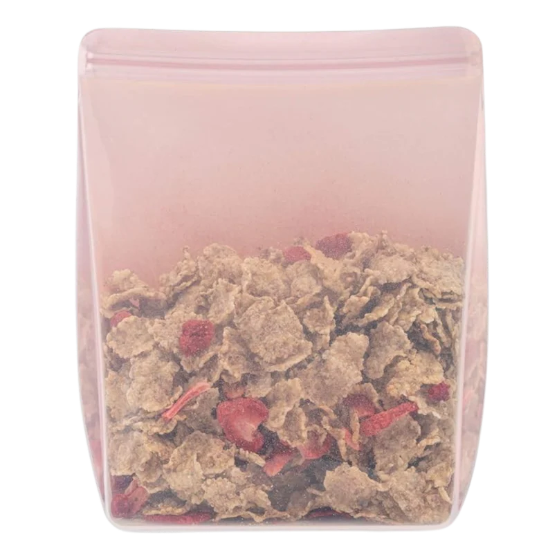 50oz Silicone Reusable Standup Storage  - Blush