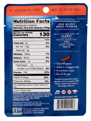 Wild Albacore Tuna With Sweet Red Chili Pepper Pouch - Image 3