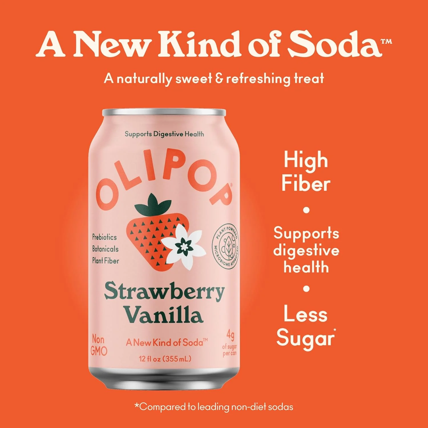 Prebiotic Soda - Strawberry Vanilla (12 Pack) - Image 2