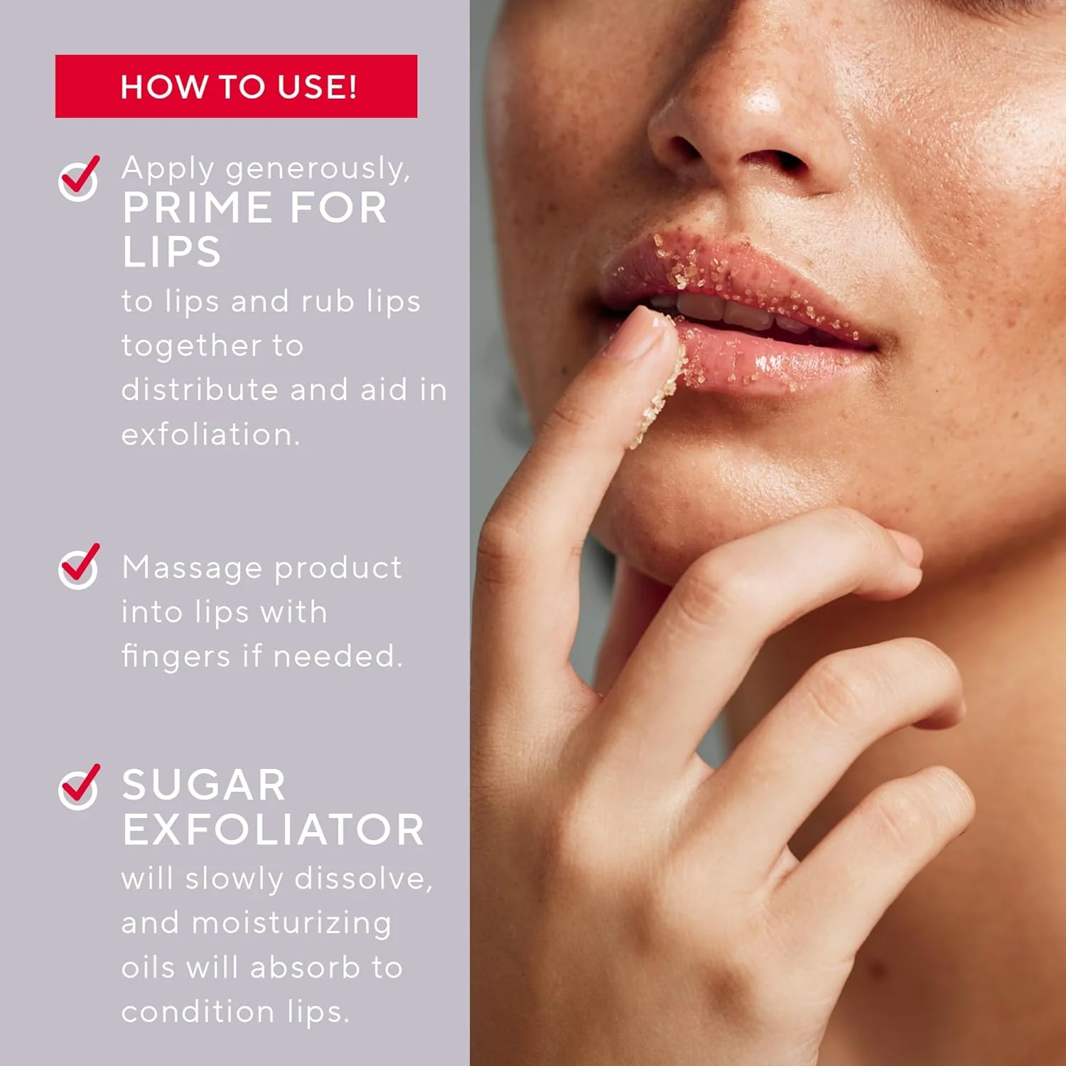 Prime For Lips Sugar Lip Exfoliator - Image 2