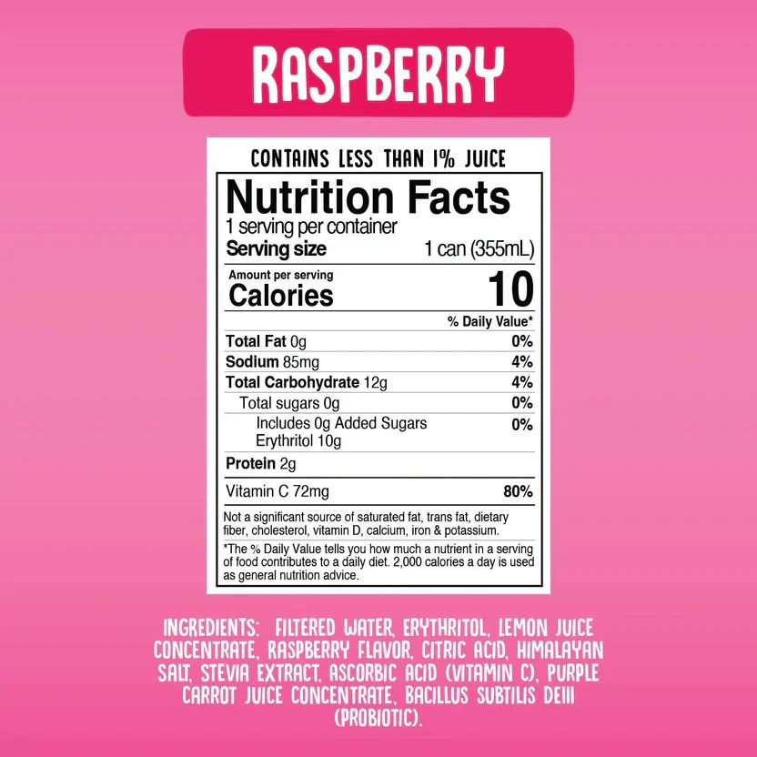 Probiotic Raspberry Soda (12 Pack) - Image 3