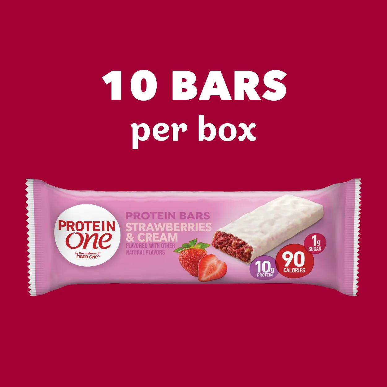 Protein Bars - Strawberries & Cream (10CT) - Image 2