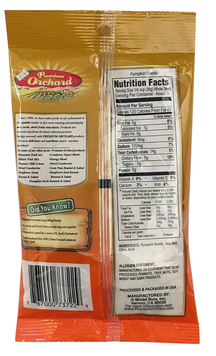 Pumpkin Seeds Jumbo - Roasted and Salted (2 Pack) - Image 3