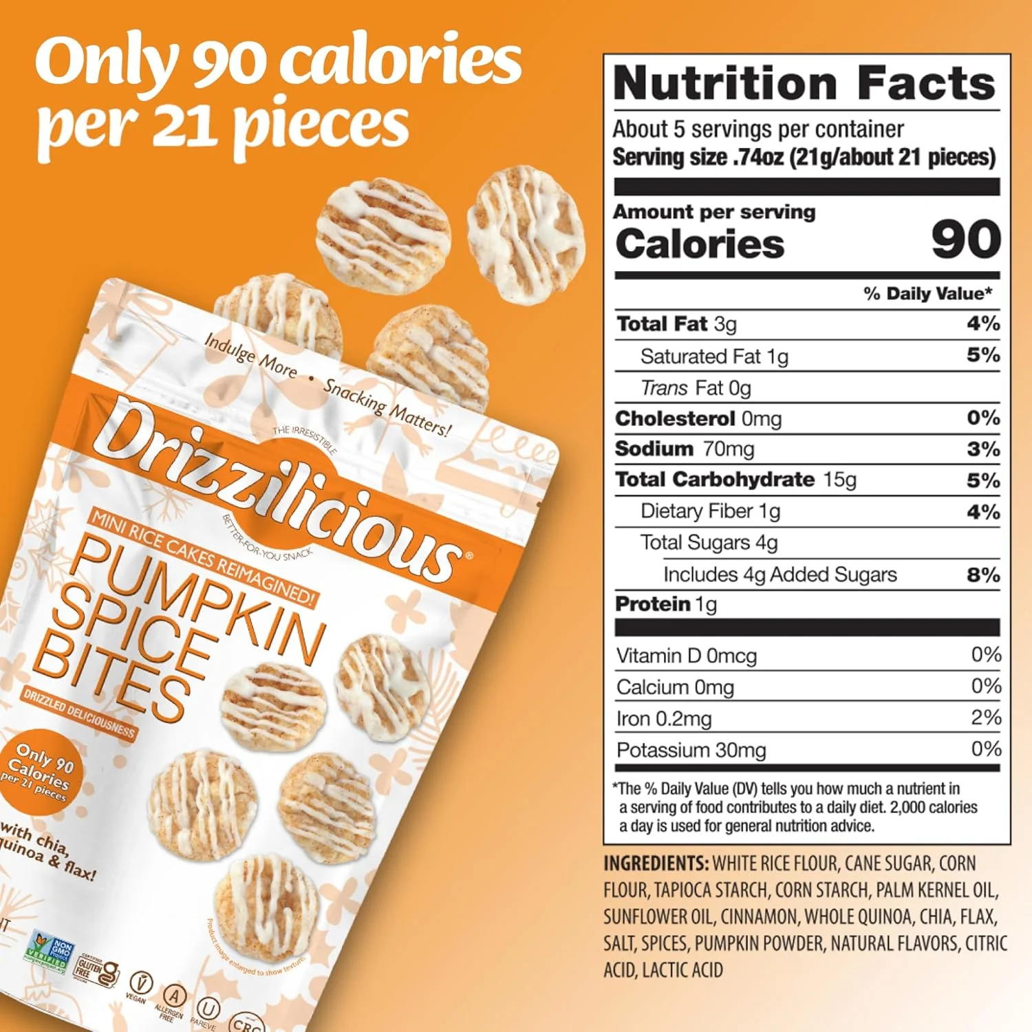 Pumpkin Spice Bites Mini Rice Cakes - Image 2