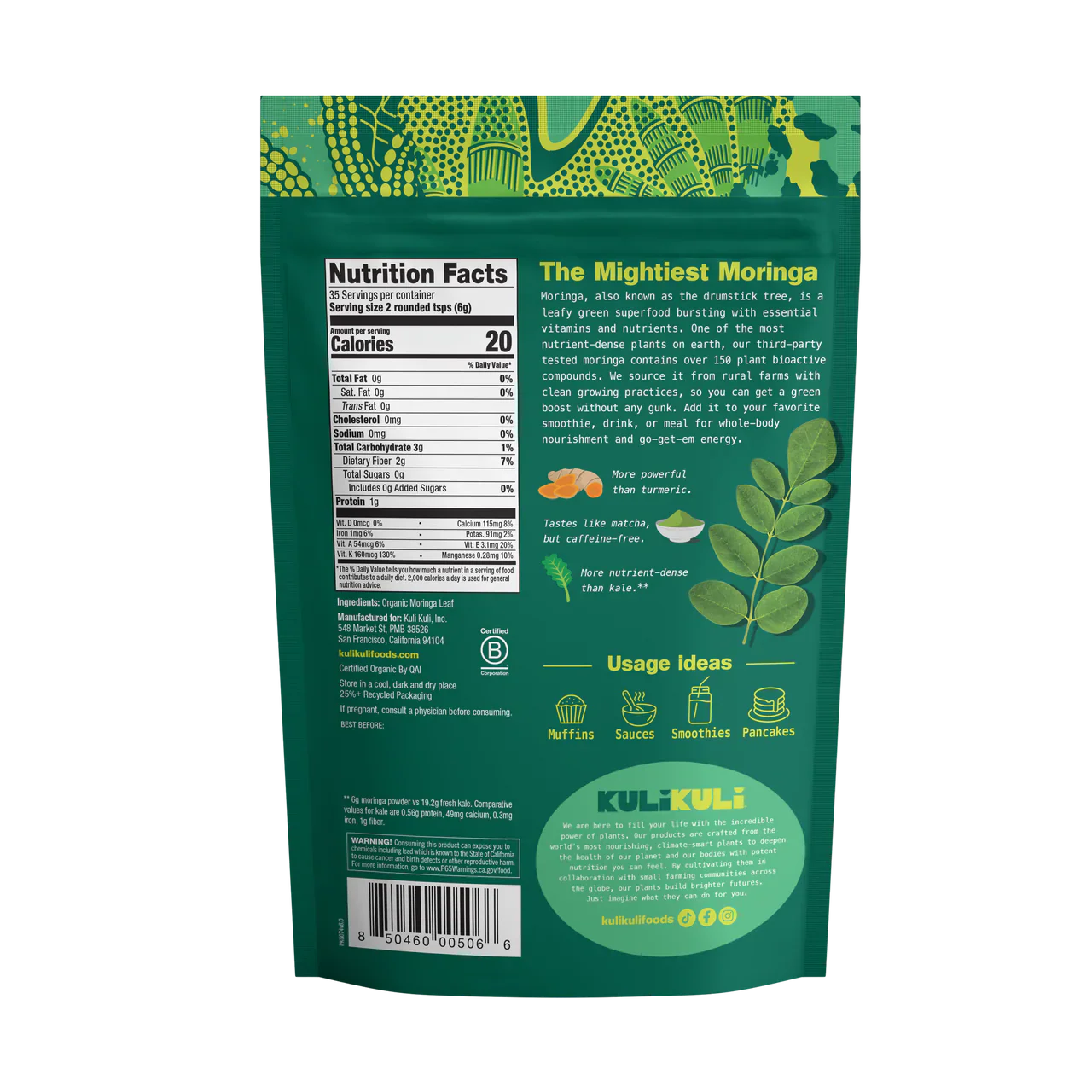 Pure Organic Moringa Vegetable Powder - Green Superfood - Image 2