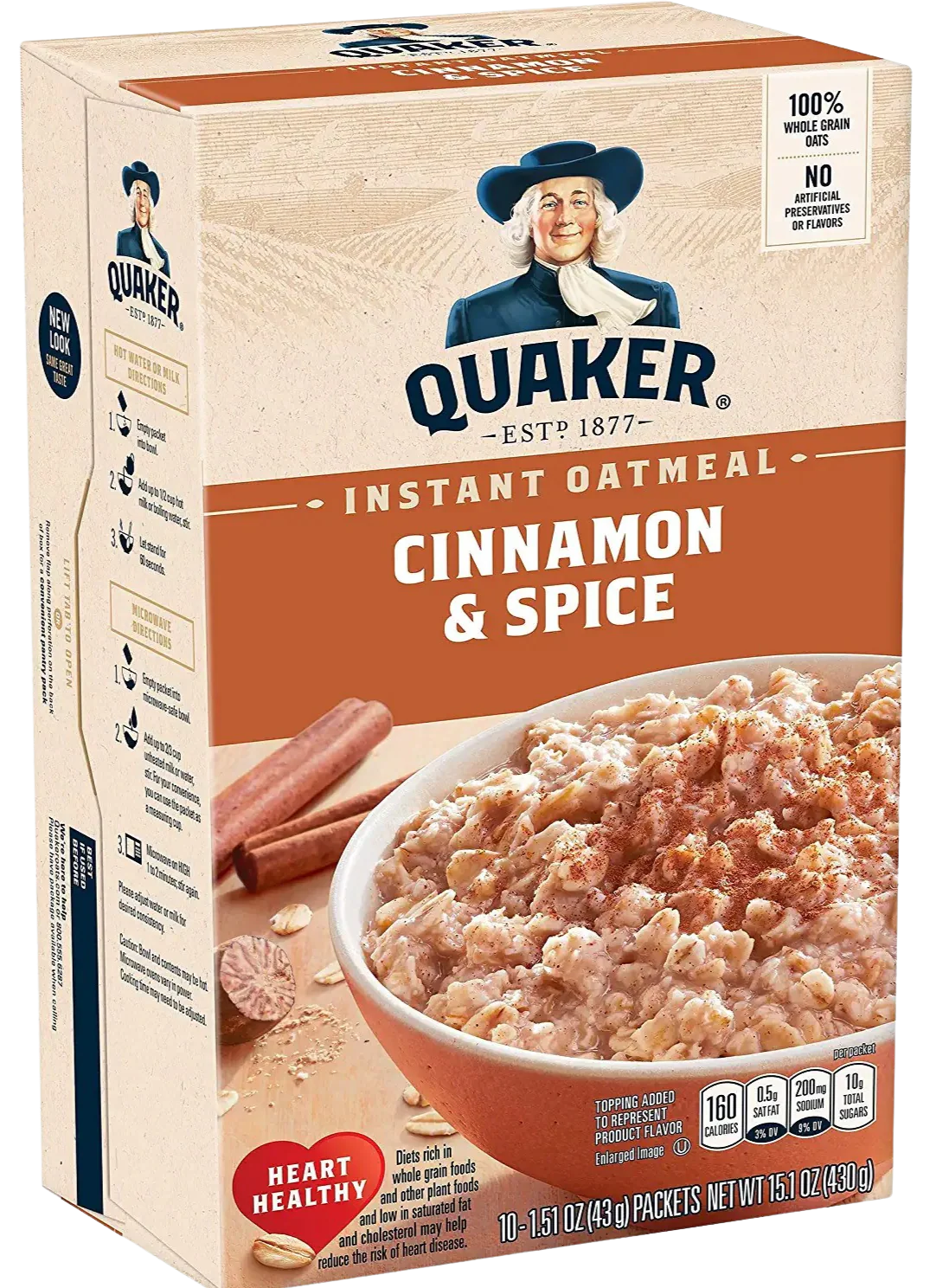 Instant Quaker Oats Cinnamon And Spice (12 Packets)