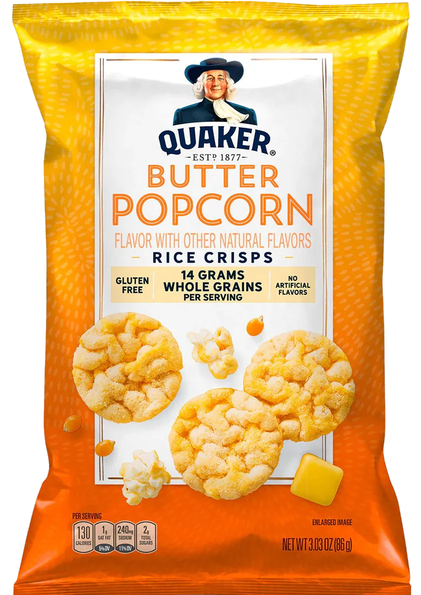 Popped Rice Crisps Butter Popcorn