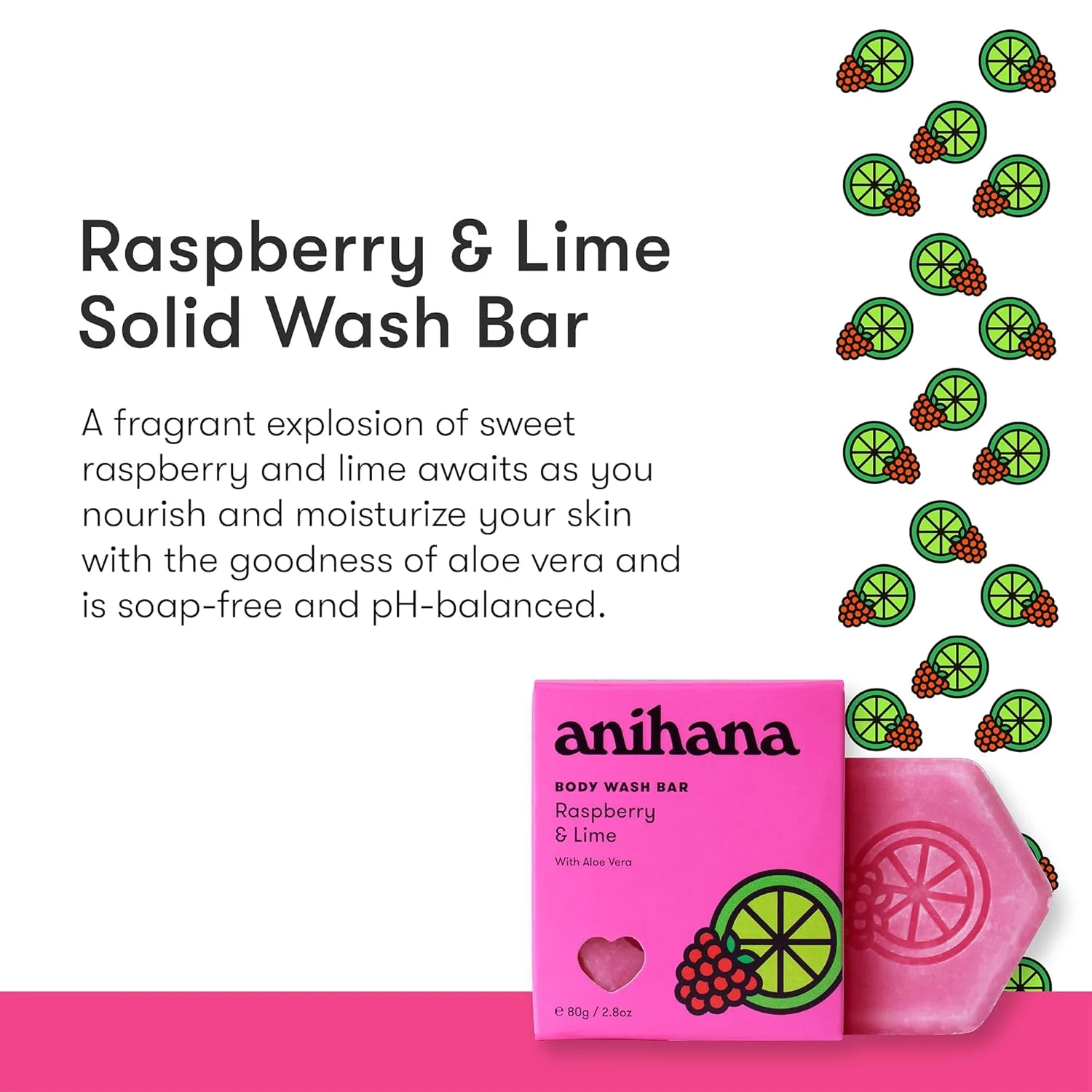 Raspberry and Lime Body Wash Bar - Image 2